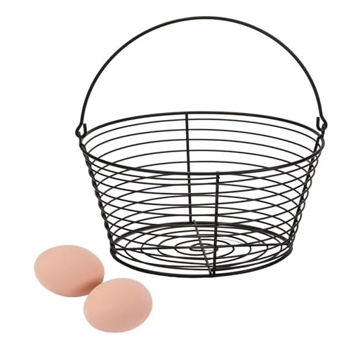 Little Giant® Large Egg Basket Kit | Chicken Egg Basket with Ceramic Eggs | Egg Collecting Basket Kit (Brown Eggs, Large Basket (13 Inches)) - color: Brown Eggs, size: Large Basket (13 Inches)