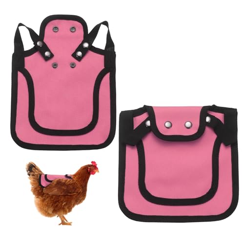 M METERXITY 4-Pack Chicken Saddle for Hens, 9.8 Inch Canvas Chicken Apron Back Protector with Adjustable Strap for Protecting Bird Back Feathers, Poultry Saver [Magenta] - color: Magenta