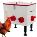 60LB Large Automatic Chicken Feeder with Viewing Window, 7 Port No Waste Design,Rodent Proof Metal Chicken Feeder with Adjustable Height Legs and Safety Latch, Suitable for Outdoor Coops.