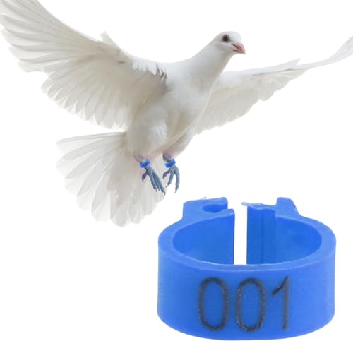 Chicken Identification Band, Plastic Poultry Rings, Poultry Identification Bands for Quail, Dove, Finch and Small Poultry(Dark Blue) - color: Dark Blue