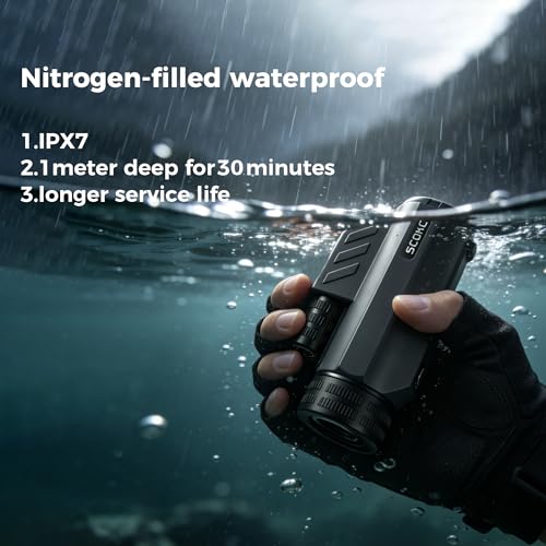 Waterproof Monocular Telescope | Lightweight with Travel Bag, Compact, 12X Magnification, Wide Field of View for Bird Watching, Hunting, Hiking, Camping (12x32, Dark Grey) - color: dark grey