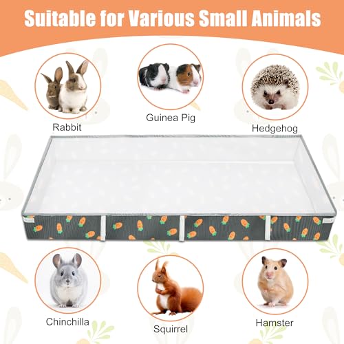 Guinea Pig Cage Liner 24" X 48", Rabbit Cage Liner with Carrot Pattern | Water-resistant and Washable Guinea Pig Liner for Hamster, Hedgehog, Ferrets and Other Small Pet (Dark Green)