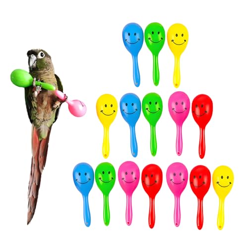 Parrot Toys Bird Foot Toys with Rattles for Small Birds 15 Pack | Parrot foot toys with rattles for conures, cockatiels, parakeets, lovebirds and other small to medium birds. Colors may vary.