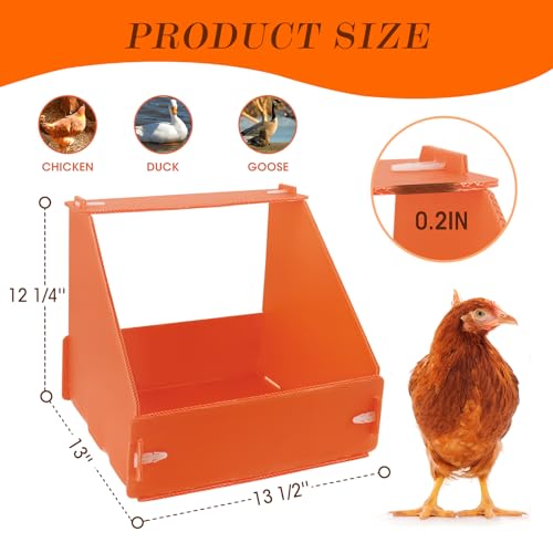 Touri Chicken Nesting Boxes, 6 Packs, Durable | For Laying Eggs, Fits Hens Ducks and Poultry - color: Orange-6 pack
