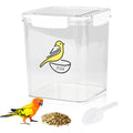 Bird Seed Storage Container-Airtight Bird Food Container 4.23 Qt/4.2LPet Food Storage Containers with Bird Seed Scoop-Wild Bird Seed Dispenser-forPetBirds Parakeets Finches Food MealwormsStorage/Clear - size: 4.2L