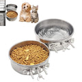 Hamiledyi 2 Pcs Dog Crate Bowl Stainless Steel Puppy Bowls Durable Spill-Proof Pet Water Bowl Hanging Water/Food Metal Bowls for Puppy Medium-Sized Dogs Cats (5.51'' x 2.2'') - size: S (30 OZ×2)