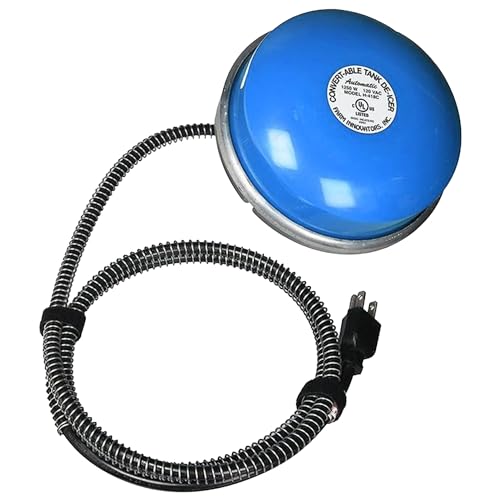 Farm Innovators Ice Chaser 1250 Watt Cast Aluminum Floating Tank Deicer with Self Regulating Thermostat and Heavy Duty Anti Chew Cord Protector | Thermostatically controlled heater operates only when necessary, cast aluminum construction, plastic-safe - c