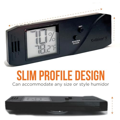 Oasis Humidification Calibration Kit - Caliber V Digital Hygrometer and Thermometer + OasisPak Two-Way Humidity Control Pack - Calibration Kit for Humidors - Digital Thermometer with Hydration Packets