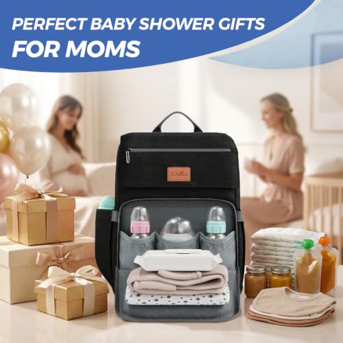 Baby Diaper Bag Backpack - Baby Bag for Girls & Boys, Large Waterproof Diaper Backpack - Baby Shower Gifts for Boys & Registry Must Haves - Travel Diaper Bags with Changing Pad - Newborn Stuff - color: B. Black, style: Classic