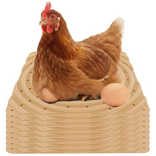 Lil'Clucker Washable Chicken Nesting Pads for Laying Eggs Nesting Pads for Chicken Coop Nesting Chickens Durable Chicken Bedding for Coop, Poultry Nest Box Pads for Chickens (Straw, 8-Pack) - color: Straw, size: 8-Pack
