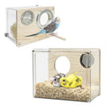 PINVNBY Transparent Acrylic Parakeet Nesting Box Budgie Breeding Box Bird Nest for Cage for Bird House with Perch for Parrots, Cockatiels, Lovebirds and Small Birds (L: 8.07 x 6.2 x 3.93 inch) - size: Acrylic,L: 8.07*6.2*3.93 inch