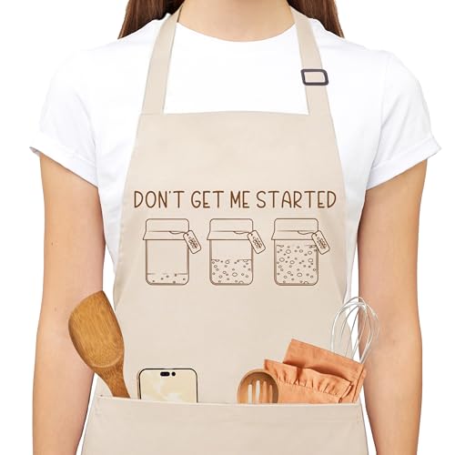 Sourdough Apron for Women with Deep Pockets - Funny Bakers Apron, Unique Sourdough Gifts for Women & Bread Bakers, Adjustable Kitchen Apron for Mom, Mother’s Day Baking Gift - B17 - color: Don't Get Me Started