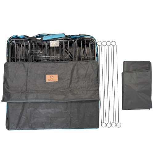 PJYuCien Puppy Playpen Plus Storage Bage with Bottom, 8 Panels 31.3" H | Heavy Duty, Dog Fence for Small Dogs, Foldable Square Pen, Indoor, Outdoor, Backyard Pasture, Camping, Protects Floors - style: 8-Panels 31.3"W