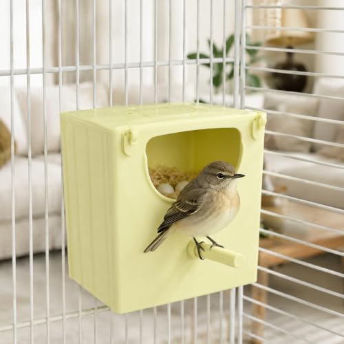 Ipetboom 4Pcs Bird Breeding Box Hanging Bird Box for Indoor Hatching House | Nesting Boxes for Finches Bluebirds Sparrows Small Parrots and Lovebirds, 5.11 X 5.11 X 3.93 in