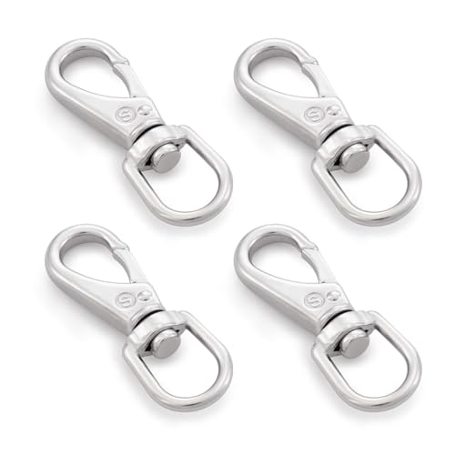 SHONAN 3.5 Inch Stainless Steel Flag Clips for Flagpole Rope- 4 Pack Diving Clips Flag Pole Clips, Swivel Snap Hooks for Dog leashes, Keychains, Boat Ropes, Bird Feeders