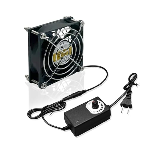 80mm x 25mm DC 12V Cooling Fan,AC 100V-240V Speed Control | Dual Ball Bearings,Brushless Fan for Cabinet Computer Case Chassis Server Workstation Amplifier Xbox Pet Box Cooling - style: 3.15inx1in