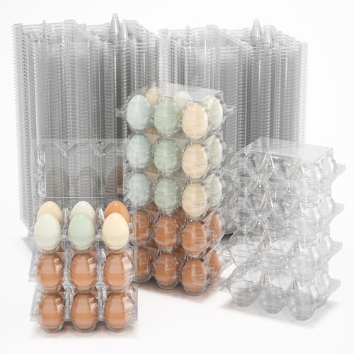 100 Pack Large Egg Cartons Cheap Bulk 6 Count Plastic Egg Containers 2x3 | Large Reusable Bulk Egg Carton Clear Egg Holder for Home Ranch Farm Commercial Market Plastic Egg Contains for Craft Project - size: 100Pack-2x3 Large