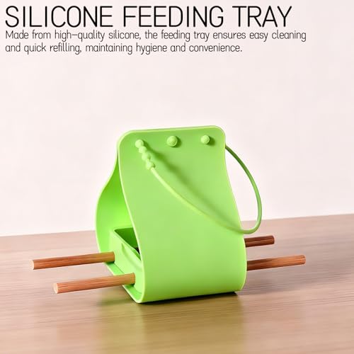Hanging Bird Feeder with Wooden Perches, No Mess Silicone Feeding, Adjustable Strap for Parrots and Wild Birds, for Garden, Patio, and Balcony Decor (Blue) - color: Blue