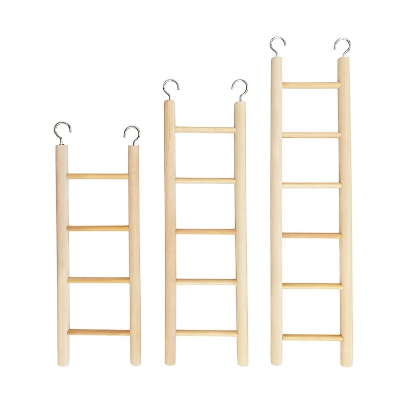 3 Pcs Bird Ladder for Cage Wooden Bird Ladder, Flexible Climbing Bird Toys Hanging Bird Cage Ladder for Parakeets Parrots Cockatoo Lovebirds, Hanging Bird Cage Ladder