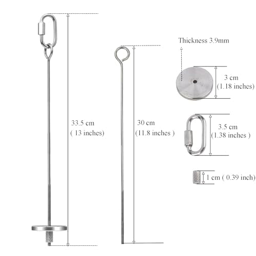 1pcs Hanging Bird Treat Skewer Parrot Fruit Feeder, 13 Inch Stainless Steel Bird Food Holder Parrot Fruit Food Skewer with Washer Nut Parakeet Treat Holder Feeder for Parrot Budgie Conure, LXLVOUEG - size: Screw-13inches-1P