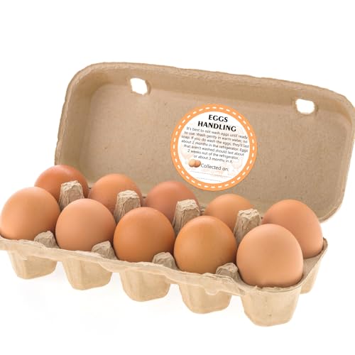 2 Inch Farm Fresh Eggs Carton Labels, Writable Label Round Egg Handling Stickers Self Adhesive Egg Packaging Stickers for Chicken (500 Pcs) - color: Egg Handling