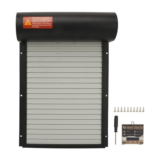 Automatic Chicken Coop Door Opener Battery Powered Timer LED Display with Programmable Controller for Chicken Duck Goose Poultry Coop (Black) - color: Black