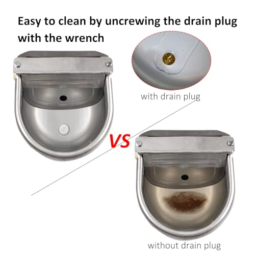 Automatic Dog Water Bowl Dispenser Large Size Pet Waterer Feeder Stainless-Steel Water Trough for Poultry and Small Livestock