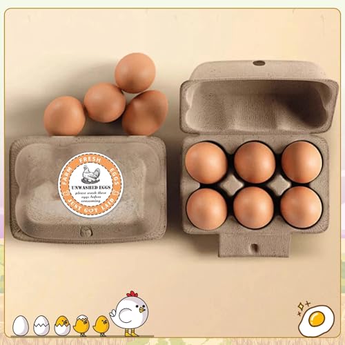 800PCS Unwashed Farm Fresh Egg Carton Stickers,2 inch Round Colorful Eggs just got Laid Carton Labels,self Adhesive roll Packaging Stickers for Farm Stand Supplies and Small Business - style: Unwashed Egg Stickers