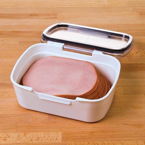 ProKeeper Mini Deli Storage Container, Airtight Silicone Seal for Fresh Keeping, Stores Deli Meats, Cheeses, and More, 5.75 Inches Long | Ideal for Deli Meats, Cheeses, and More, Dry-Erase Compatible Lid for Labeling, BPA-Free and Dishwasher Safe - color: