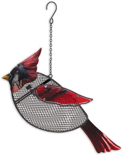 Sunset Vista Designs for The Birds Stained Glass Wire Mesh Birdfeeder, Animal Shaped, Cardinal - color: Red