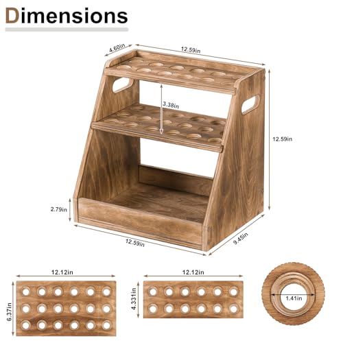 HAITRAL 3-Tier Wooden Egg Holder, Retractable Countertop Rack Hold 70 Egg | Farmhouse Egg Rack With Handle, for Fresh Chicken Egg, Duck Egg, Suitable for Home Kitchen