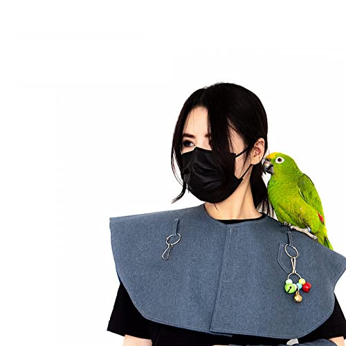 Parrot Anti-Scratch Bird Poop Shoulder Protector Birds Anklet Toys, Multi-Functional Bird Diaper Flight Suits Pee Pads Diaper Poop Shawl for Medium Cockatiel Parakeet Macaw (Shoulder Protector-Blue) - style: Shoulder Protector-Blue