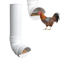 PVC Chicken Feeder,Outdoor Automatic Chicken Feeder,Chicken feeders no Waste,wall Mount Weatherproof Chicken Gravity Feeder (White) - color: white