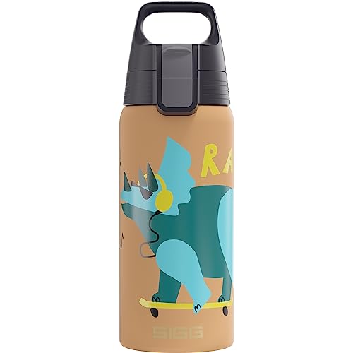 SIGG - Insulated Kids Bottle - Shield One Therm - For Carbonated Beverages - Dishwasher Safe - Stainless Steel - 17 Oz - color: Rawsome