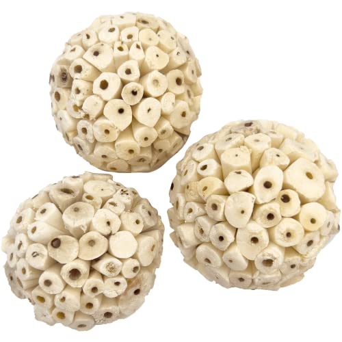 by M&M 5101 Big Sola Bird Balls Pk3 - Handmade Natural Sola Wood Chew Balls, Lightweight Pithy Bird Safe Material, Great Fun for Beaks and Feet, Ideal for Medium Size Pet Birds - color: Big Sola Balls, size: Pack 3