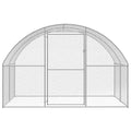 Galvanized Steel Chicken Coop 9.8x6.6x6.6 Ft | Outdoor Enclosure for Hens Ducks, Wire Mesh for Visibility, Easy Clean with Water - size: 9.8' x 6.6' x 6.6' (W x D x H)