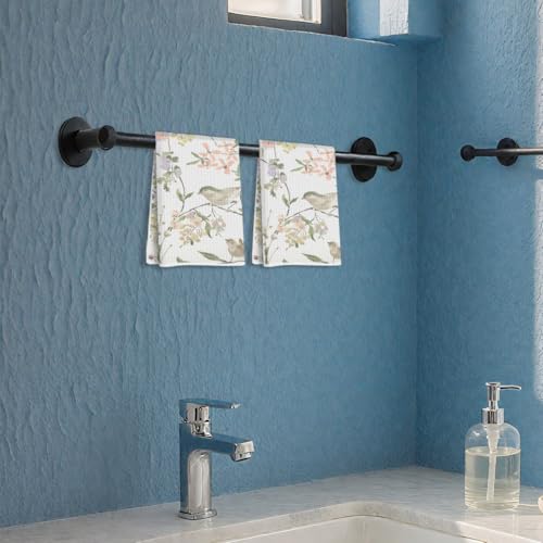 2 Pcs Watercolor Flower Bird Kitchen Towels Decorative Hand Towels | Waffle Soft Tea Towel for Home, Bathroom, Absorbent Microfiber Dish Cloth, Housewarming Gifts for Women, Mom - color: Multi 1220