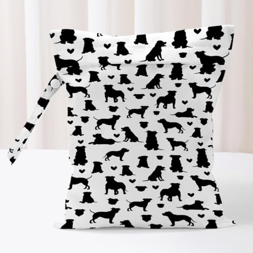 French Bulldog Wet Bag Reusable Wet Dry Bags for Travel Beach Pool Gym Yoga Bath, Pittie Waterproof Bag for Swim Suit Dirty Gym Cloth, Dog Lover Gifts Diapers Cosmetic Bags Toiletries Organizer - color: Multi02452