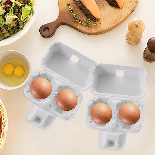 2 Count Egg Carton: Small Paper Cartons for Fresh Eggs - Empty Cardboard Crates for Farmers Market, Easter Crafts and Fridge Storage (White, 24 Pcs)