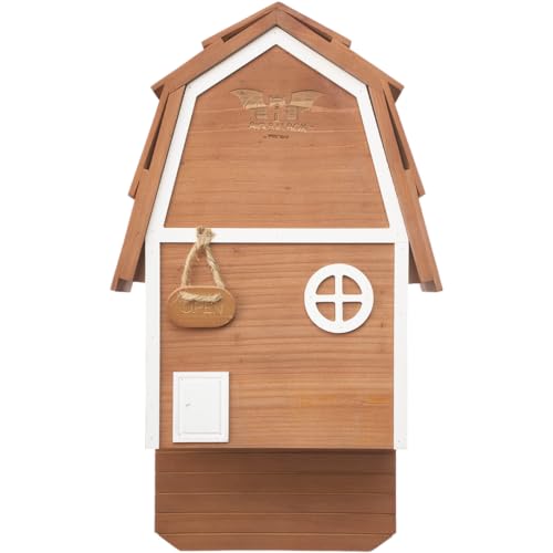 Bat Barn Junior - 2 Chamber, Brown Cedar, Up to 50 Bats | Compact cedar bat barn holds 50+ bats, barn-inspired with built-in vents and preassembled wall-mount kit. - style: 2 Chamber Big Bat Barn Brown Jr. (Up to 50 Bats)