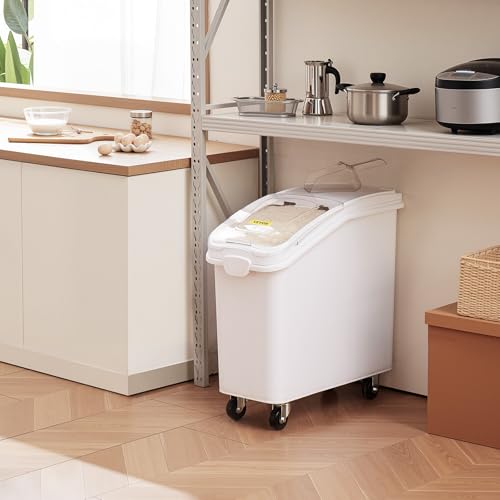 VEVOR 21 Gallon Ingredient Bin with Scoop 400 Cup Ingredient Bin with Sliding Lid Commercial Food Storage for Kitchen - size: 21 Gallon