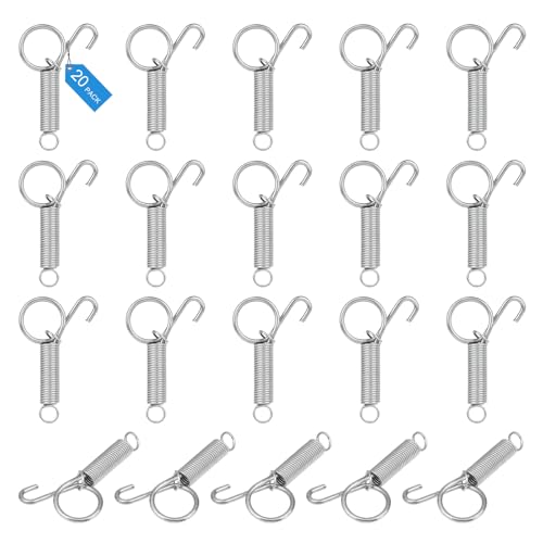 20 Pack Spring Door Latch for Rabbit Cages Metal Pet Spring Door Latch Lock | Multi-Functional for Fixing Birds Small Animal, Chicken, Dog, Cat, Parrot, Guinea Pig, Squirrel Cages Clips