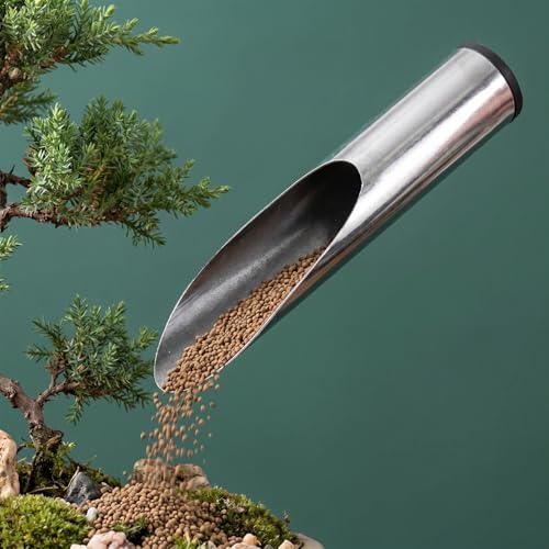 BESPORTBLE Bonsai Soil Scoop: Stainless Steel Soil Scoop Bonsai, Potting Trowel, Succulent Transplanting Garden Scooper for Indoor Plants, Narrow Deep Mouth Hand Tool