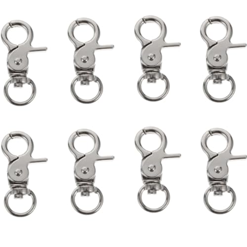 8 Pcs Bird Cage Lock Bird Cage Lobster Clasp, Birdcage Lock Birds Cage Clip Dove Cage Door Keychains Swivel Clip Rabbit Cage Door Locks Purse Hooks to Rotate Shackle Stainless Steel Iron Wire