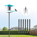 Bird Feeder Pole Kit 80.5 Inch, Outdoor Heavy Duty Birdhouse Pole, 6 Base Adjustable Bird Feeder Holder (for G08,G11Bird Feeder) - color: Black