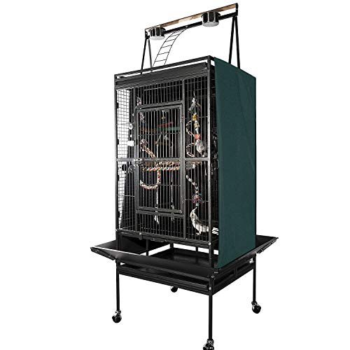 Colorday Good Night Bird Cage Cover for Large Bird Cage with Play Top (Patented), Green 68" - color: Green, size: 24.0"L x 22.0"W x 68.0"H