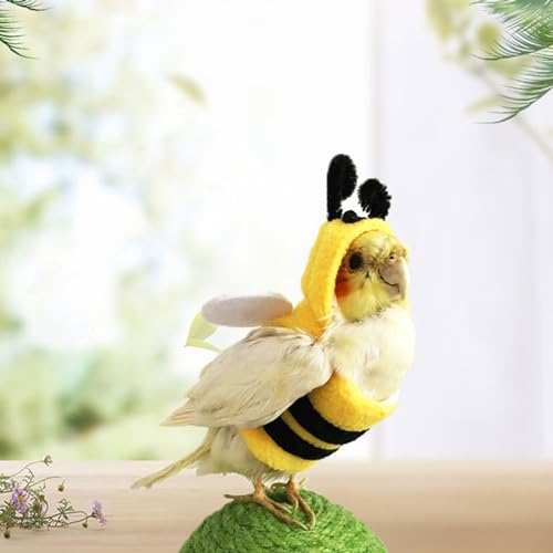 Pet Bird Clothes Honeybee Costume Flight Suit for Parrot Bird Costume Lovebirds Cockatiel Photoshooting Suit