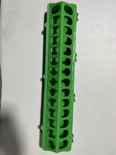 Flip Top Poultry Quail Pheasant Feeder Trough Large Baby Chick Plastic Feeder No Waste Spill Proof for Birds (Green) - color: Green