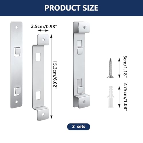 Rust Resistant Bird House Hanger Bracket 2 Sets Galvanized Steel Mounting Brackets Kit with Screws Universal Trees/Poles Hanger for Securing Bird Houses, Nesting Boxes & Feeders - Silver