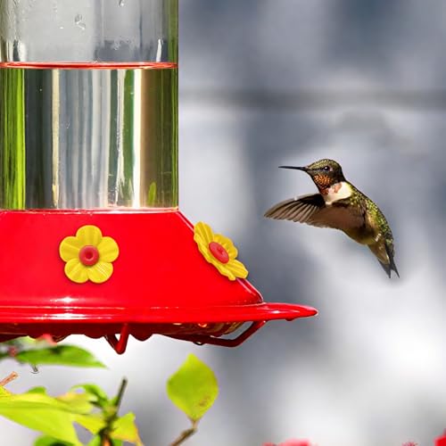 16 Sets Hummingbird Feeder Replacement Flowers with 2pcs Humming Bird Feeder Cleaning Brushes, Replacement Flowers for Hummingbird Feeder Parts for Garden,Patio,Yard&Outdoor Hanging Feeder - color: Yellow